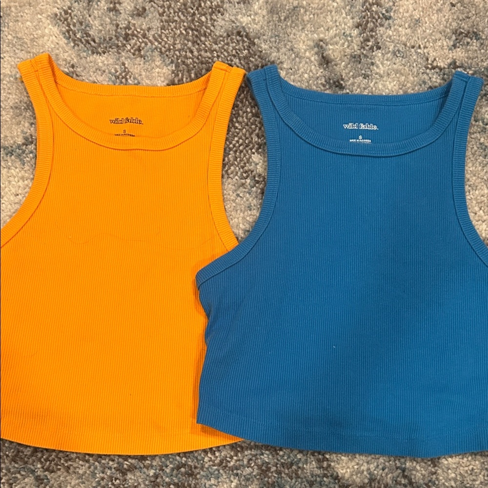 Wild Fable Orange and Blue Tank Top Set